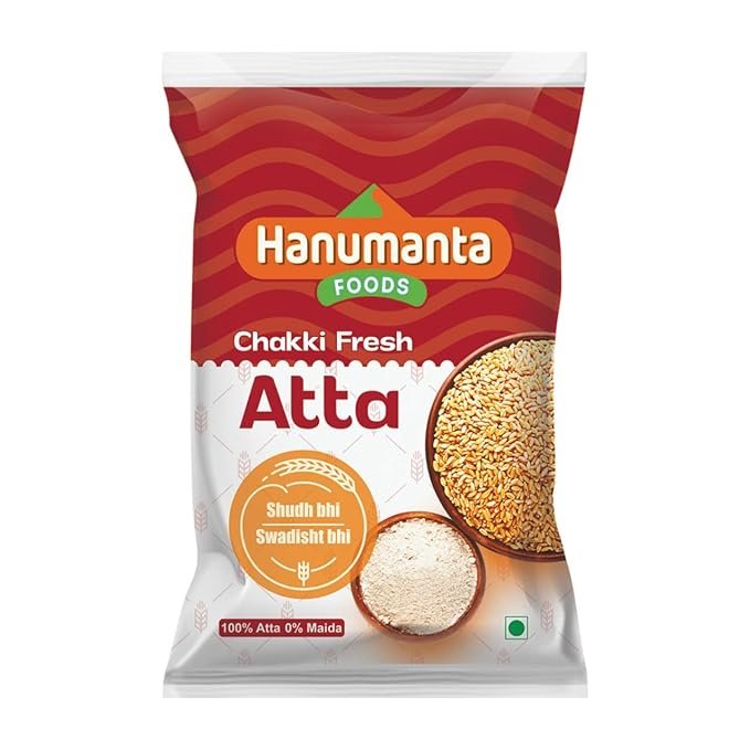 Hanumanta Chakki Fresh Atta 100% Whole Wheat Atta (1kg)