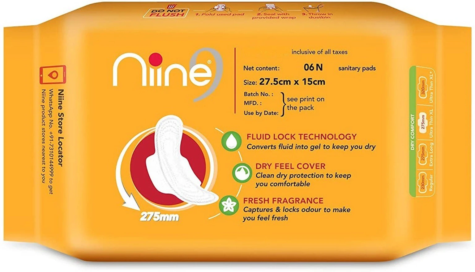 Nine Sanitary Napkin 6pcs (XL size) - Image 2